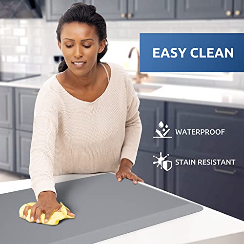 KitchenClouds Kitchen Mat Cushioned Anti Fatigue Rug 17.3"x28" Waterproof Non Slip Standing Desk Mat Comfort Floor Mats for Kitchen House Sink Office (Grey) - Image 3