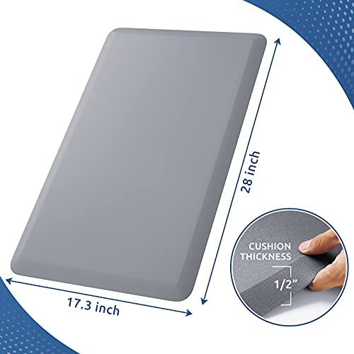KitchenClouds Kitchen Mat Cushioned Anti Fatigue Rug 17.3"x28" Waterproof Non Slip Standing Desk Mat Comfort Floor Mats for Kitchen House Sink Office (Grey) - Image 2