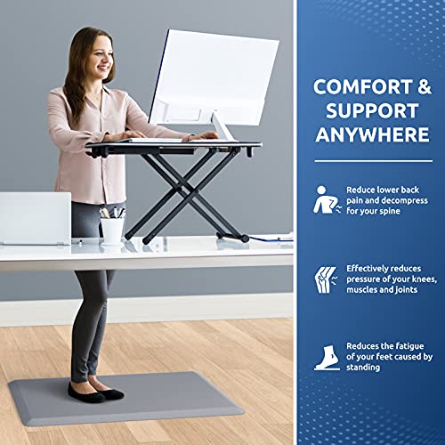 KitchenClouds Kitchen Mat Cushioned Anti Fatigue Rug 17.3"x28" Waterproof Non Slip Standing Desk Mat Comfort Floor Mats for Kitchen House Sink Office (Grey) - Image 4