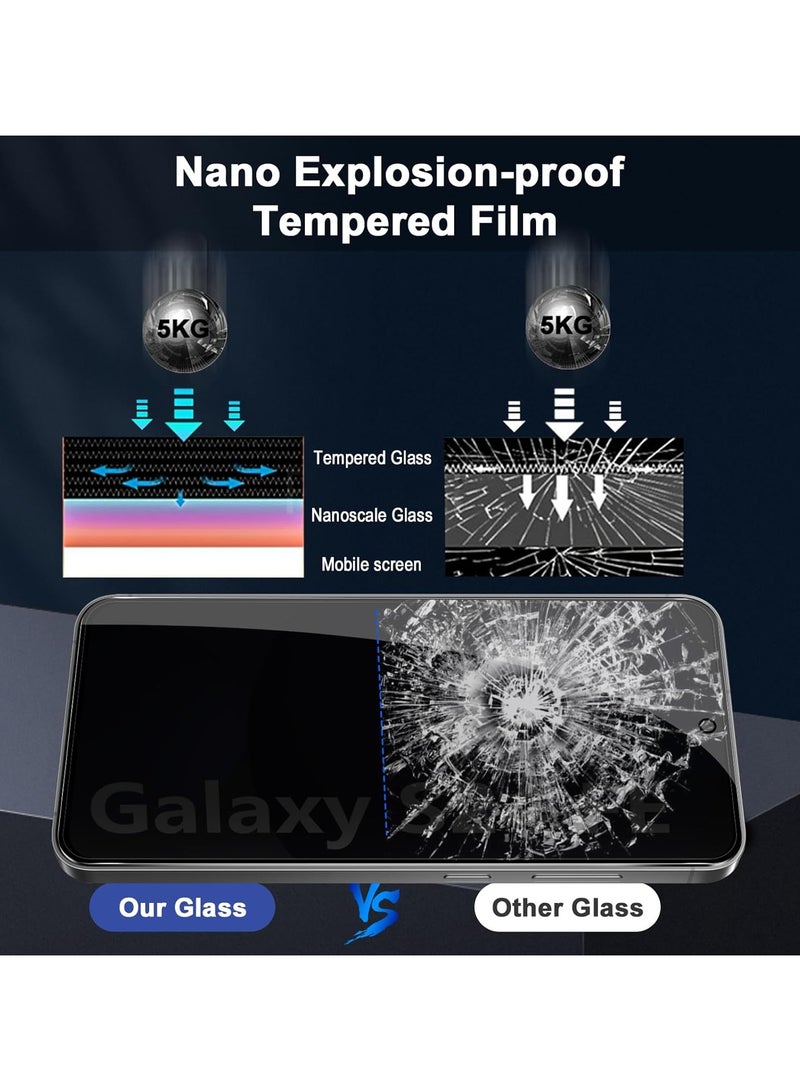 DUSALA Tempered Glass Screen Protector for Samsung Galaxy S24 FE 5G Privacy Screen Protector, 2+1 Piece Anti-Spy Protective Glass + Camera Protection Tempered Glass Film, 9H Hardness HD Anti-Scratch - Image 4