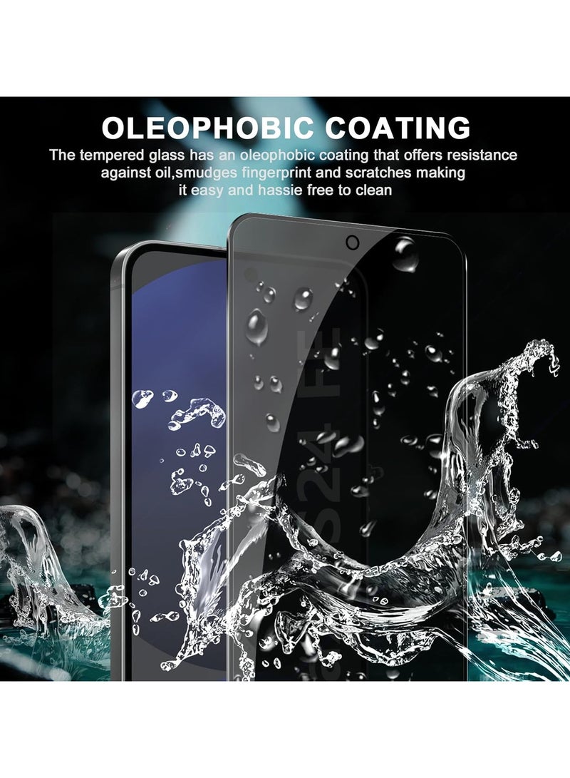 DUSALA Tempered Glass Screen Protector for Samsung Galaxy S24 FE 5G Privacy Screen Protector, 2+1 Piece Anti-Spy Protective Glass + Camera Protection Tempered Glass Film, 9H Hardness HD Anti-Scratch - Image 5