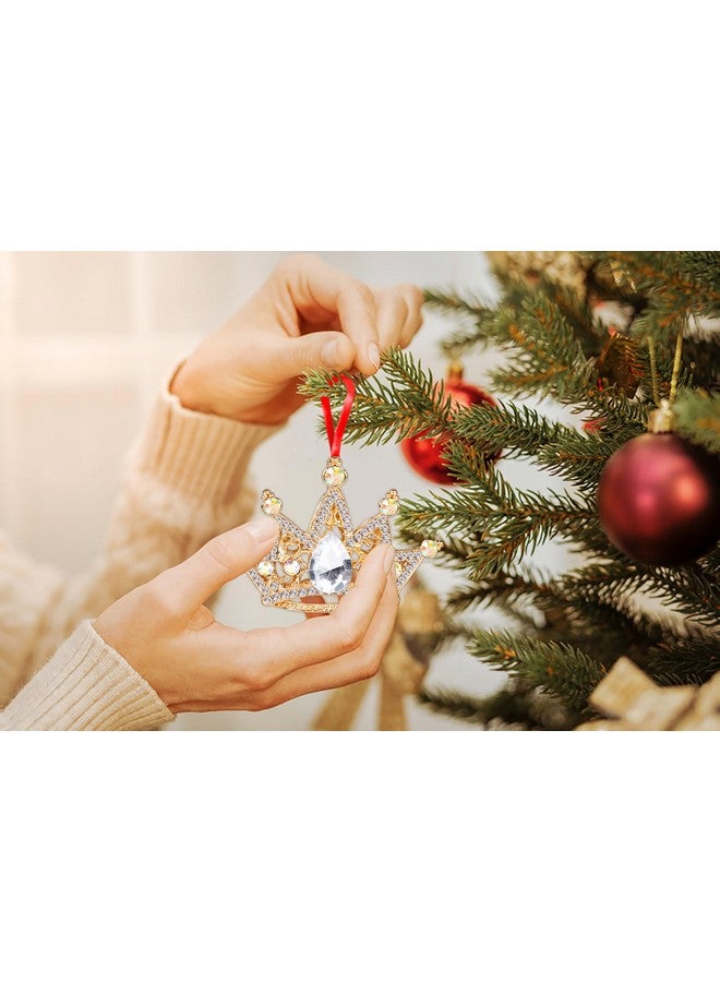 WaaHome Gold Crown Christmas Ornaments Metal Crown Keepsake Ornaments for Christmas Tree Decorations, Silver Crown Christmas Ornaments Gifts for Women Girls Mom Sisters Kids - Image 5