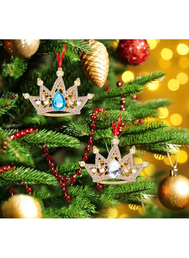 WaaHome Gold Crown Christmas Ornaments Metal Crown Keepsake Ornaments for Christmas Tree Decorations, Silver Crown Christmas Ornaments Gifts for Women Girls Mom Sisters Kids - Image 2