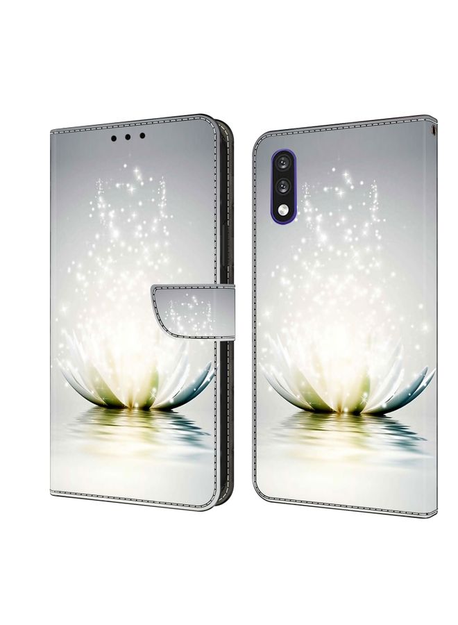 HuHa Case Cover For LG K22 / K22 Plus Crystal 3D Shockproof Protective Leather Phone Case Light Lotus 
