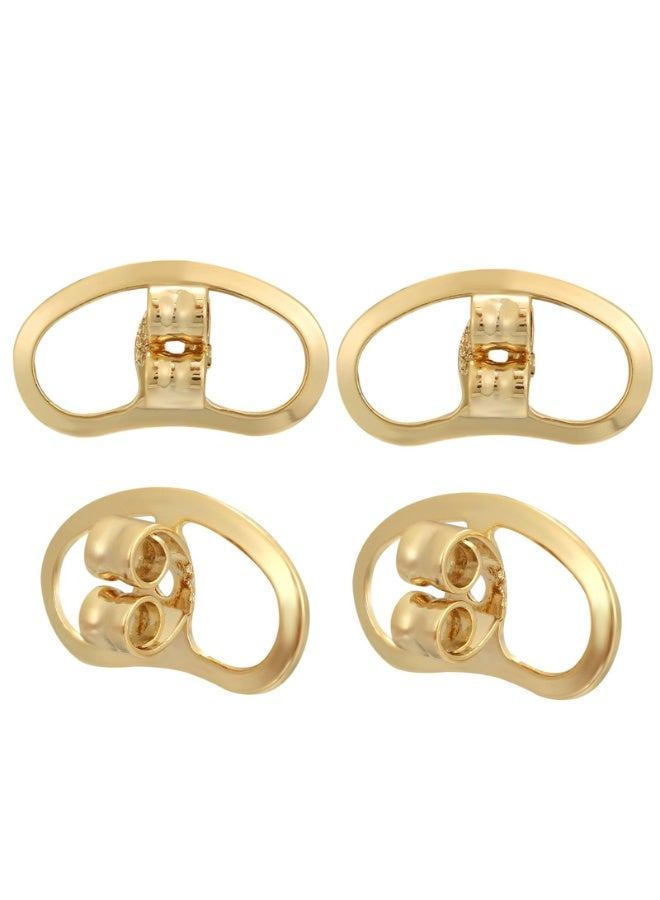 Relex Earring Backs for Studs, Large Earring Support Lifter Backings Replacements for Heavy Earrings Earlobe 4pcs Locking Butterfly Earring Backers for Droopy Ears Heavy Support Backs Gold & Silver - Image 3