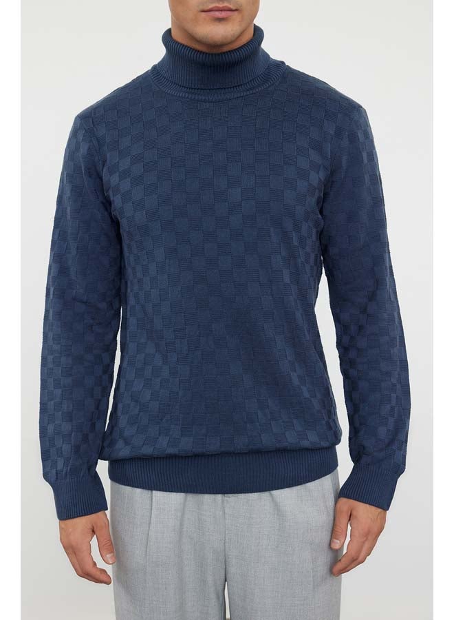 trendyol Men's Turtleneck Textured Knitwear Sweater TMNAW20VK0004 - Image 3