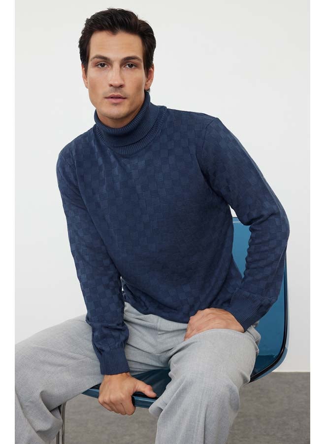 trendyol Men's Turtleneck Textured Knitwear Sweater TMNAW20VK0004 - Image 1