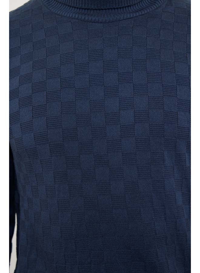 trendyol Men's Turtleneck Textured Knitwear Sweater TMNAW20VK0004 - Image 4