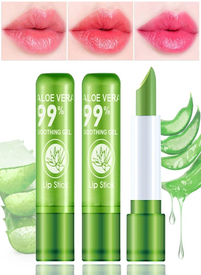 Fusang 3 Pack Aloe Vera Lipstick,Magic Temperature Color Changing Lipstick Lip Gloss,Long Lasting Nutritious Moisturizing Lip Balm,Waterproof Matte Lip Stick Set Makeup - Image 1
