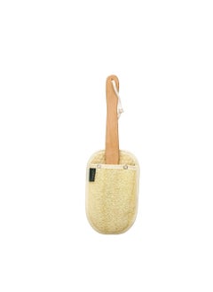 G-BEAUTY G-Beauty GBY-025 Natural Oval Double Face Massage Loofah With Wooden Handle And Hock Strap For Bath Spa and Shower - Beige  - Image 3