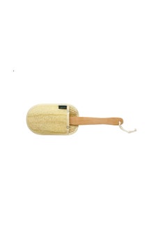 G-BEAUTY G-Beauty GBY-025 Natural Oval Double Face Massage Loofah With Wooden Handle And Hock Strap For Bath Spa and Shower - Beige  - Image 2