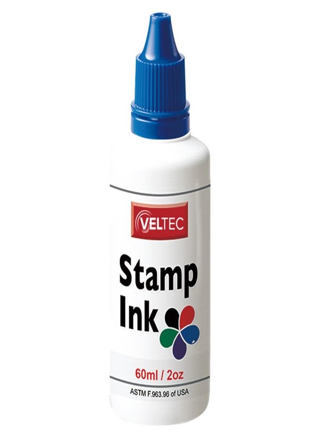 Veltec S-81 Premium Stamp Refill Ink for Self-Inking and Rubber Stamp Pads – 2 oz (Blue) - Image 1