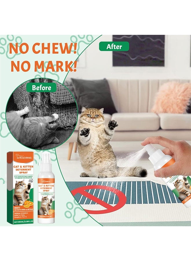 ييبونغ رذاذ طارد القطط والهرر، طارد قطط طبيعي وآمن في الهواء الطلق، رذاذ طارد للبول للقطط في الداخل لمنع وضع علامات البول على الأثاث، وسيلة تدريب إنسانية فعّالة ضد الخدش للقطط والهرر 100 مل - Image 2