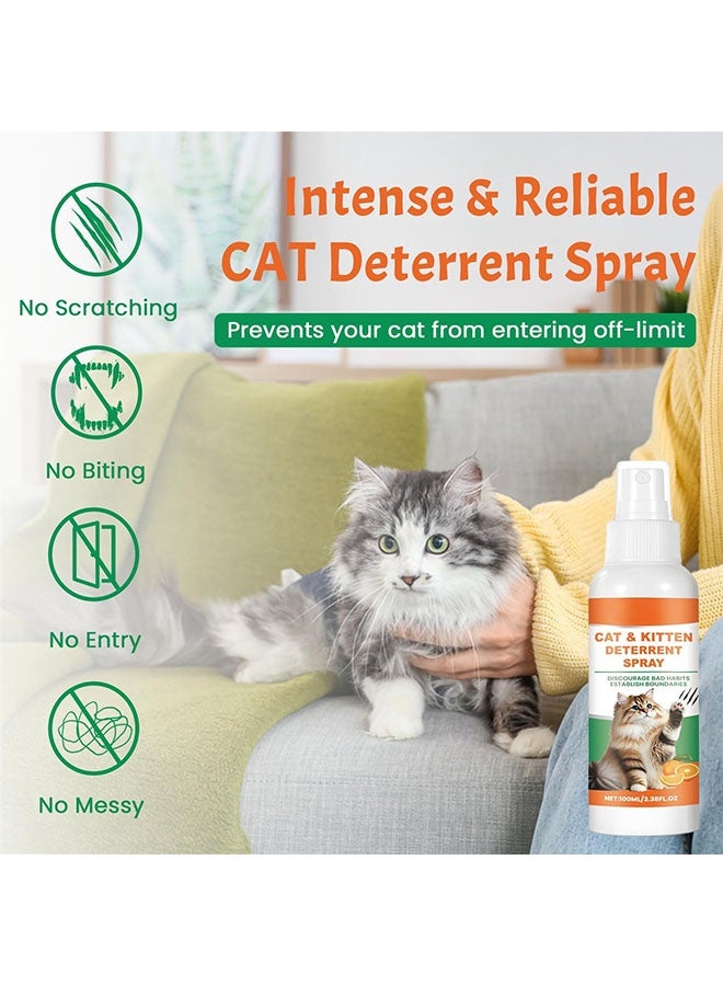 ييبونغ رذاذ طارد القطط والهرر، طارد قطط طبيعي وآمن في الهواء الطلق، رذاذ طارد للبول للقطط في الداخل لمنع وضع علامات البول على الأثاث، وسيلة تدريب إنسانية فعّالة ضد الخدش للقطط والهرر 100 مل - Image 4