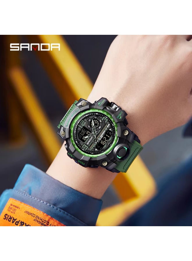 Sanda 3133 Fashionable And Cool Watch Men'S Outdoor Swimming Sports Waterproof Watch Junior High School Students Multi-Functional Dual Display Electronic Watch - Image 3