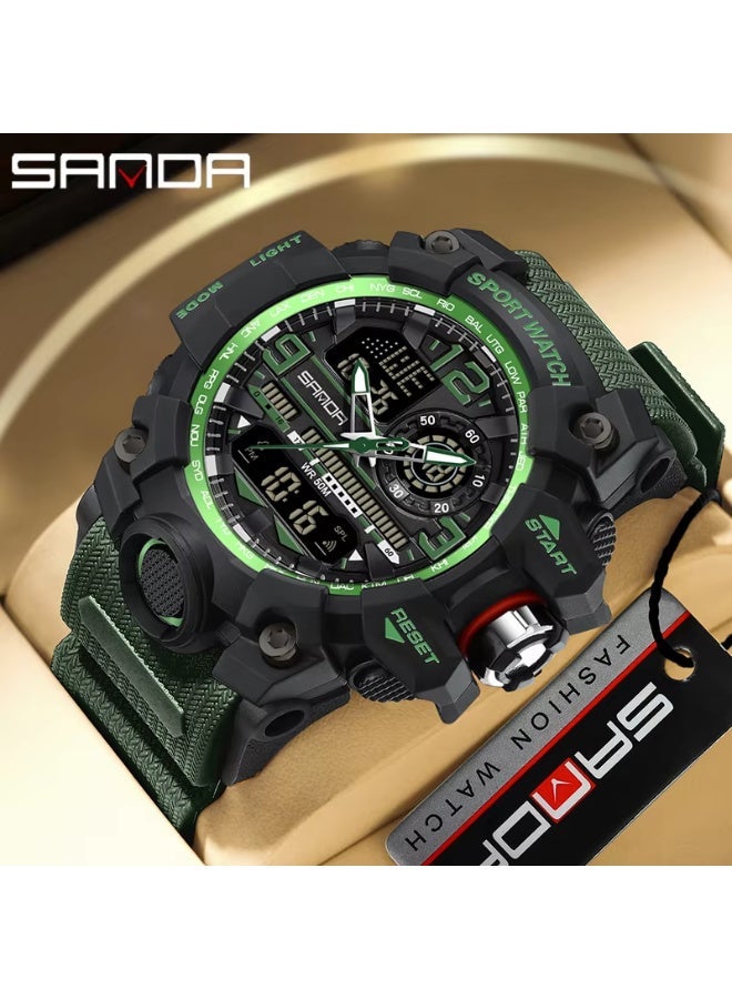 Sanda 3133 Fashionable And Cool Watch Men'S Outdoor Swimming Sports Waterproof Watch Junior High School Students Multi-Functional Dual Display Electronic Watch - Image 4