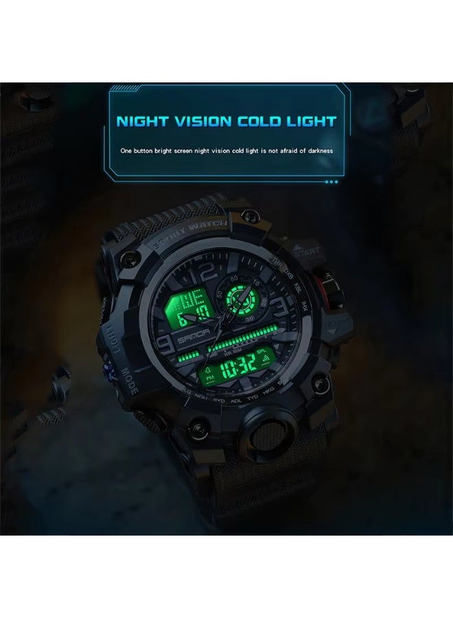 Sanda 3133 Fashionable And Cool Watch Men'S Outdoor Swimming Sports Waterproof Watch Junior High School Students Multi-Functional Dual Display Electronic Watch - Image 5