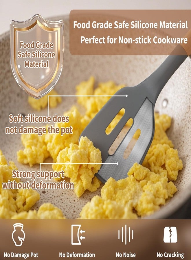 77L Silicone Cooking Utensils Set with Holder 32 PCS, Non-Stick Kitchen Cooking Utensils Set, Spatula, Turner, Tongs, Spatula, Spoon, Wooden Handle Kitchen Gadgets Utensil Set, Dishwasher Safe - Image 2