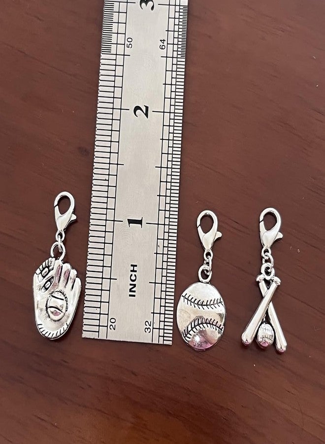 AMOBESTER BaseBall Clip on Charms Zipper Pull Sport Charms for Necklace Bracelets Keychain - Image 2