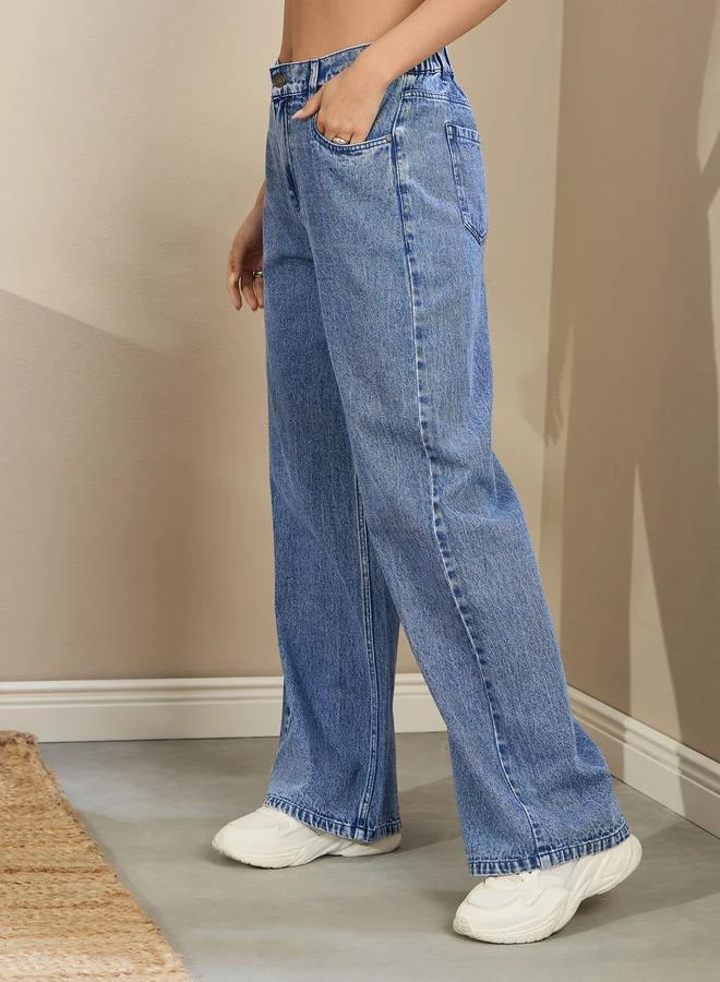 SASSAFRAS Sassafras Women High Rise Straight Fit Jeans