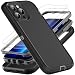 YKHJKLEC for iPhone 13 Pro Max Case Military Grade 3 in 1 Heavy Duty ShockproofDrop ProofDust Proof Case with 2Pcs Tempered Glass Screen Protector BlackGrey - Image 2