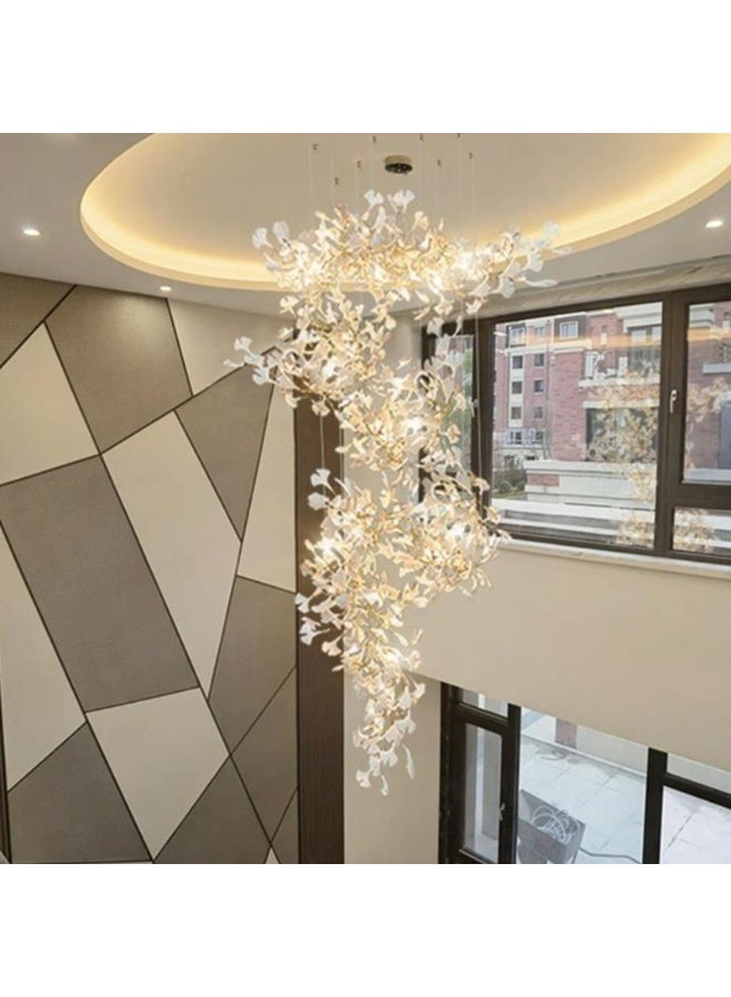 Golden leaves and flowers chandelier  - Image 4