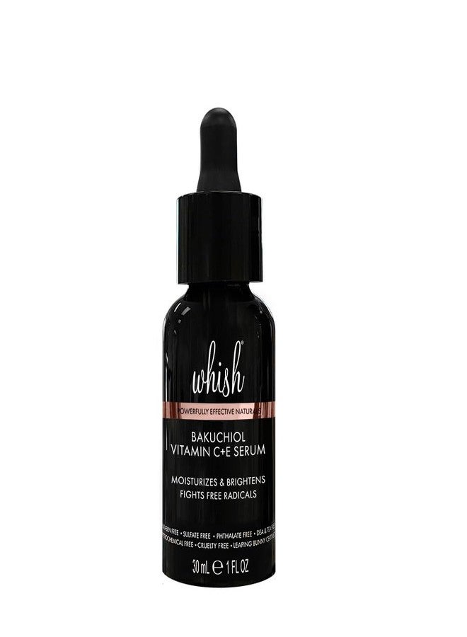 Whish Bakuchiol Retinol Face Serum with Vitamin C+E, Korean Plant-Based Anti-Aging Formula, 1oz - Image 1