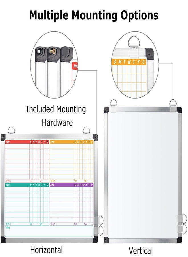 إيوني لوحة مهام مغناطيسية قابلة للمسح الجاف من إيا ون، مقاس 16 × 12.6 بوصة، مناسبة للأطفال والمراهقين والبالغين، لوحة مهام مزدوجة الجوانب مع تقويم أسبوعي للتعليق على الحائط، إطار من الألومنيوم، 8 أقلام تحديد، 4 دبابيس مغناطيسية، ممحاة واحدة - Image 3