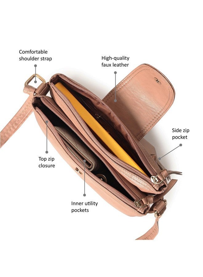 fastrack حقيبة سلاينغ هيكلية صلبة من فاستراك للنساء والفتيات والسيدات | مع أحزمة سلاينغ قابلة للتعديل | 2 حجرة رئيسية | حقيبة يد للسيدات | سلاينغ لحمل غير رسمي - Image 3