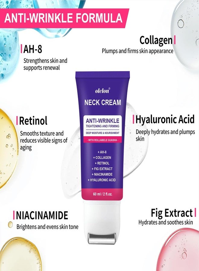 OLELON Neck Firming Cream with Roller, Neck Cream for Tightening and Firming with Retinol, Collagen & Niacinamide to Reduce Wrinkles, Tighten Sagging Skin & Lift Jawline - Image 5