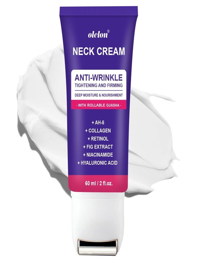 OLELON Neck Firming Cream with Roller, Neck Cream for Tightening and Firming with Retinol, Collagen & Niacinamide to Reduce Wrinkles, Tighten Sagging Skin & Lift Jawline - Image 1