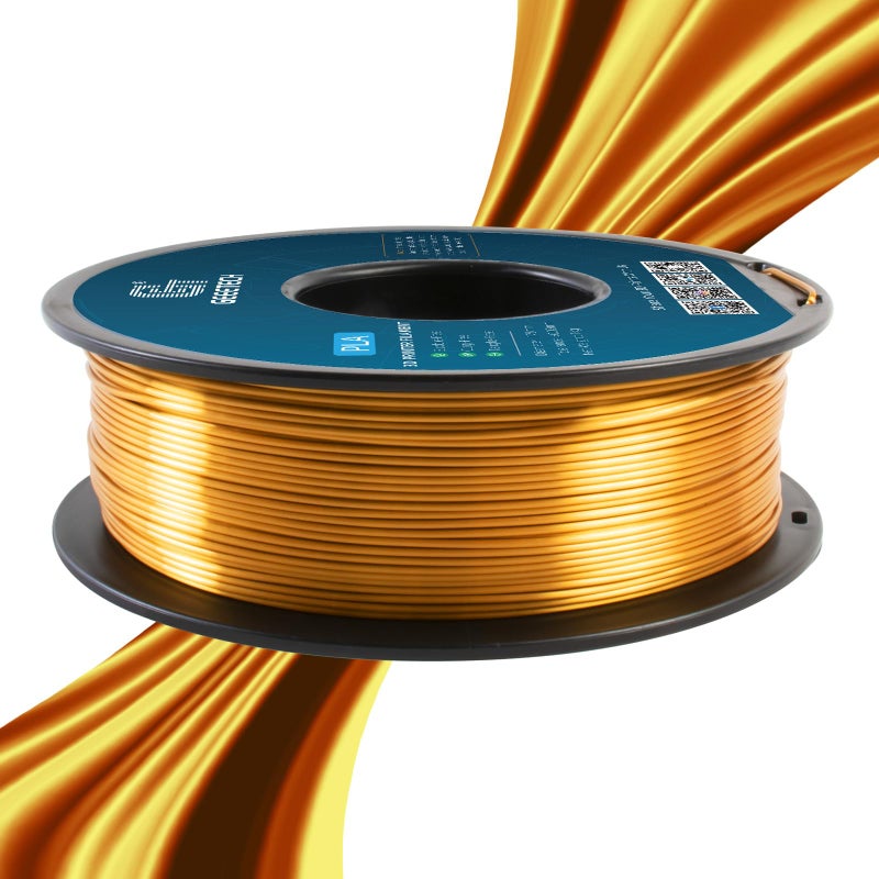 Geeetech Silk PLA Filament 1.75mm for 3D Printer, Metal-Like Shiny Consumables 1kg (2.2lbs) 1 Spool, Dimensional Accuracy +/- 0.02 mm, Metallic Gold Silk Filament - Image 3