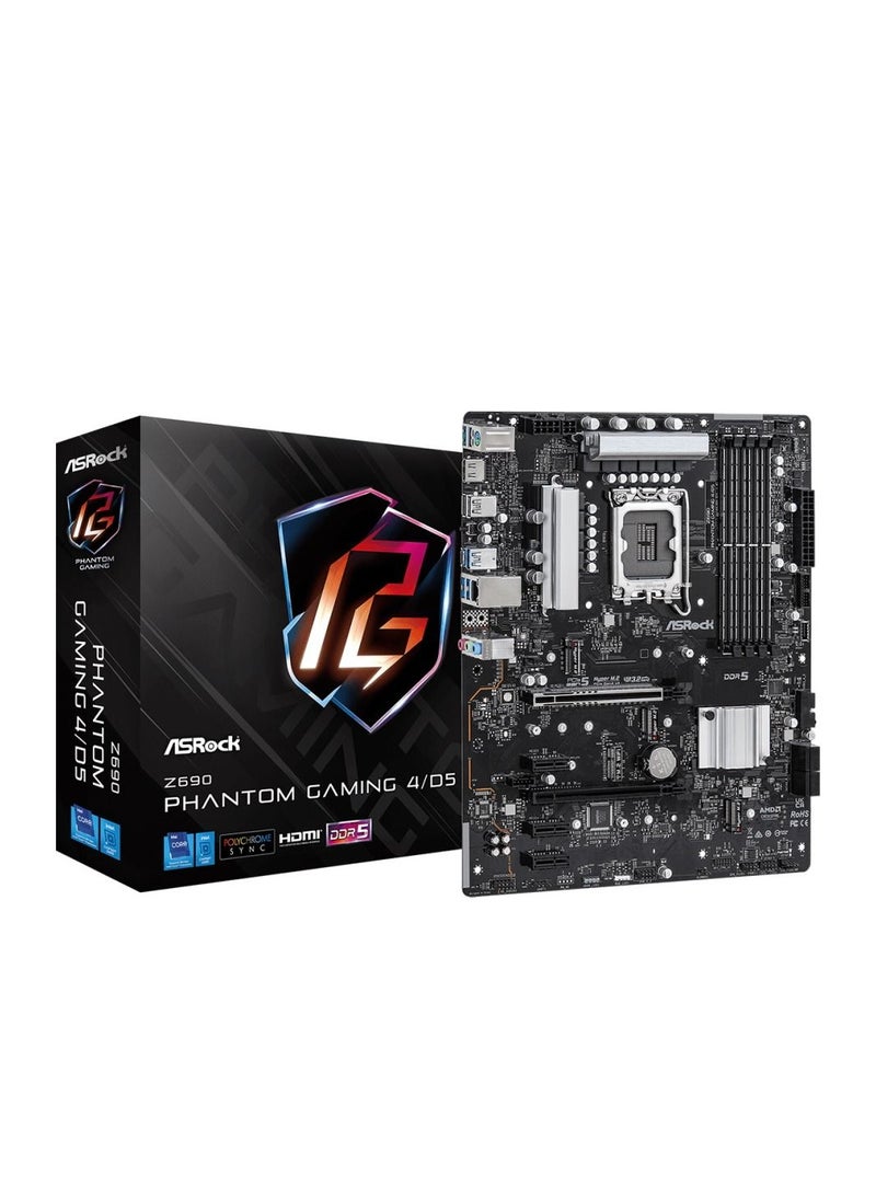 ASRock - ASRock Z690 Phantom Gaming 4/D5 LGA1700 DDR5 Intel Motherboard - Image 1