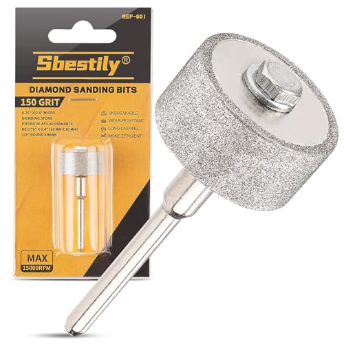 Sbestily Sanding Bits for Dremel Rotary Tool，Grinding Stone Diamond Sanding Drill Bits with 1/8" Shank - General Purpose - 150 Grit 1 Pack - Image 1