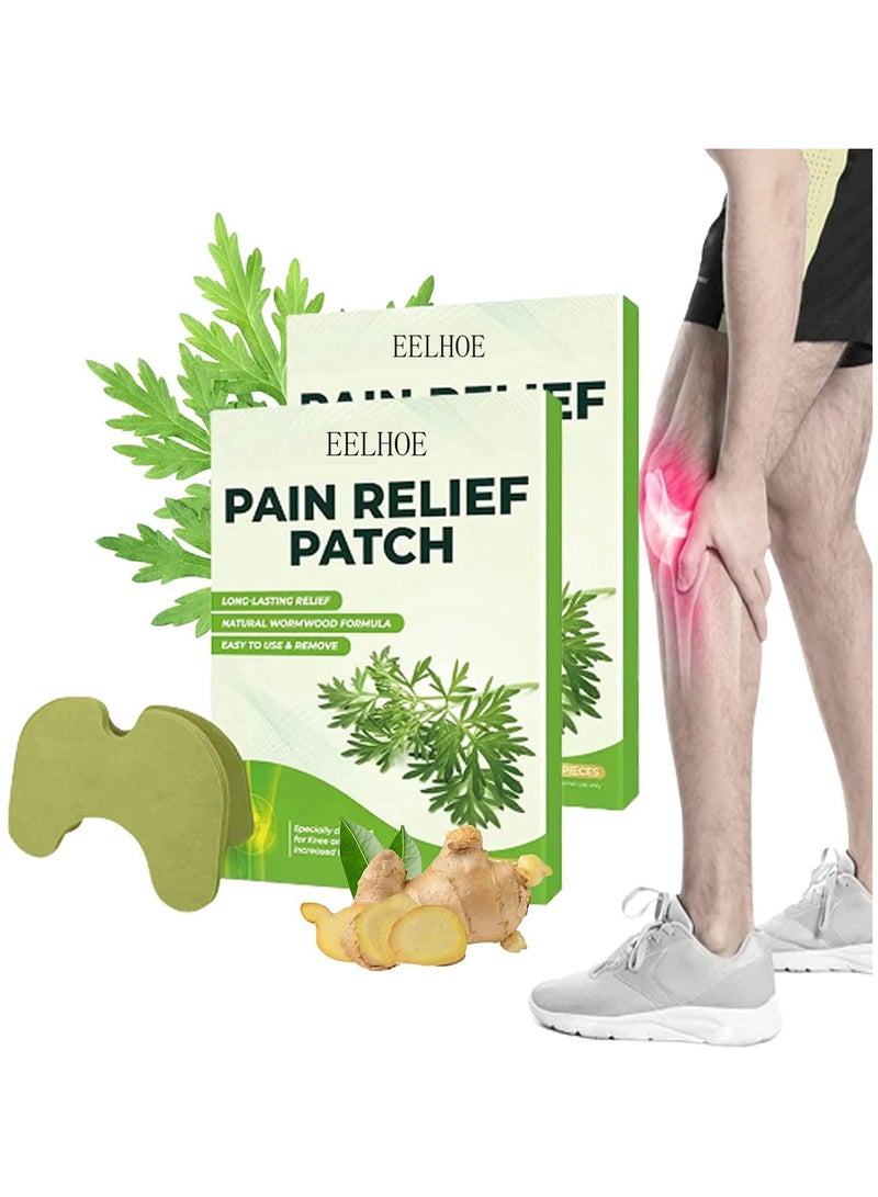 EELHOE Knee Relief Patch, Wormwood Pain Relief Patches, Chinese Herbal Natural Knee Joint Pain Relief Patch, Pain Relief Heat Patches, Quick Relief of Pains for Knee,Waist, Back, Neck, Shoulder (2 Boxes/20 Units)  - Image 1