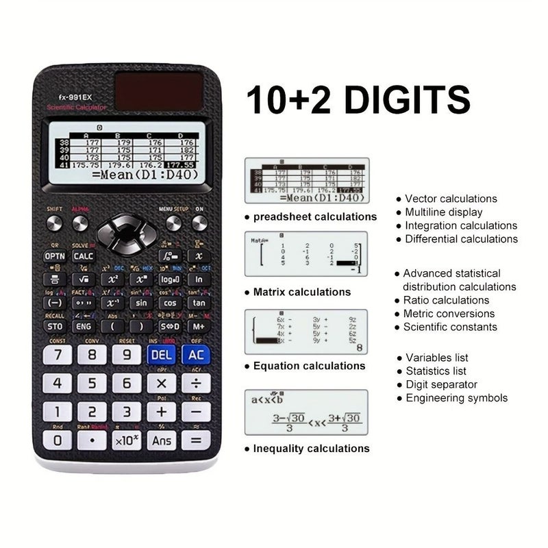 FX 991EX 522 Function Engineering Calculator With Physics Formulas Durable Buttons - Image 3