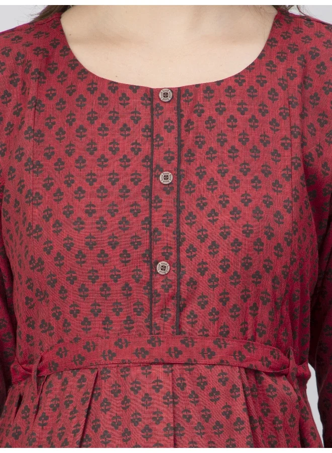 CEE 18 Women's Cotton Rayon A-Line Maternity Feeding Kurti with Zippers