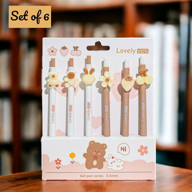 Wish key أقلام جيل قابلة للسحب مصنوعة من البلاستيك للأطفال والطلاب، مجموعة مكونة من 6 قطع، حبر أزرق مقاوم للماء، 3 سنوات وما فوق (عبوة من 1) - Image 5