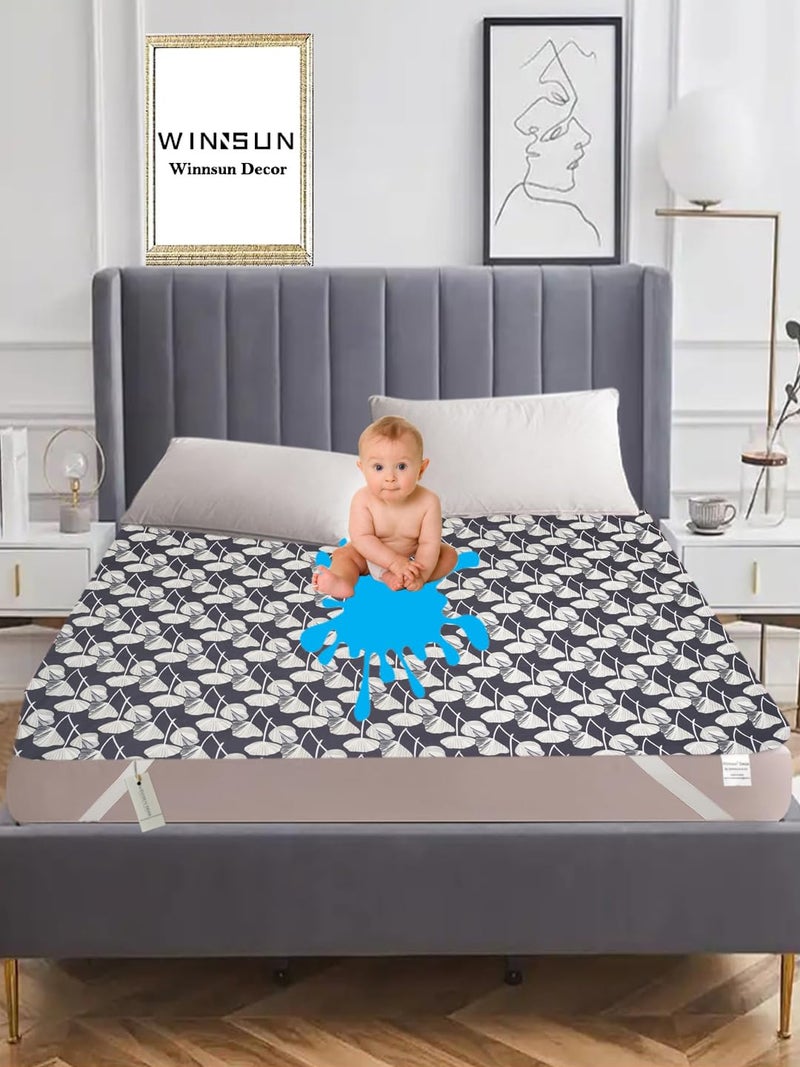 WINNSUN King Size Waterproof Mattress Protector Cover (Blue) (King-72 * 78 Inch) - Image 1