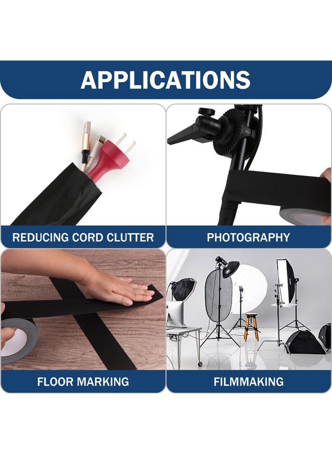 LLPT Gaffers Tape Black 2" x 35 Yards Each 2 Packs Matte Non Reflective Easy Tear Residue Free Heavy Duty Gaffing Tape for Cords Photography (PGT532P2BK) - Image 5