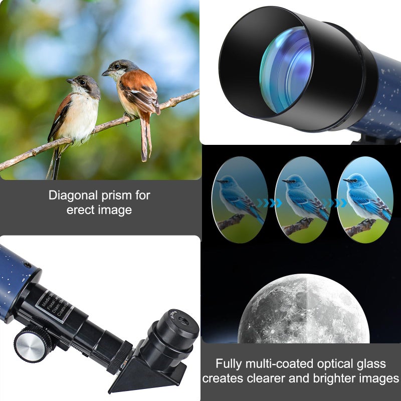 HOROX Telescope 50mm Aperture 360mm Focus Length for Astronomy Beginners, Refractor Travel Telescope with Tabletop Tripod Packaged in a Carrying Bag - Image 4