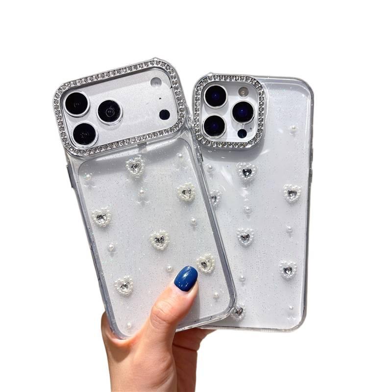 LS غطاء واقي، Little Heart TPU، حماية من السقوط, تشطيب راتنج، مقاوم للصدمات لـ iPhone 15 / 15 Plus / 15 Pro / 15 Pro Max من مادة TPU - Image 2