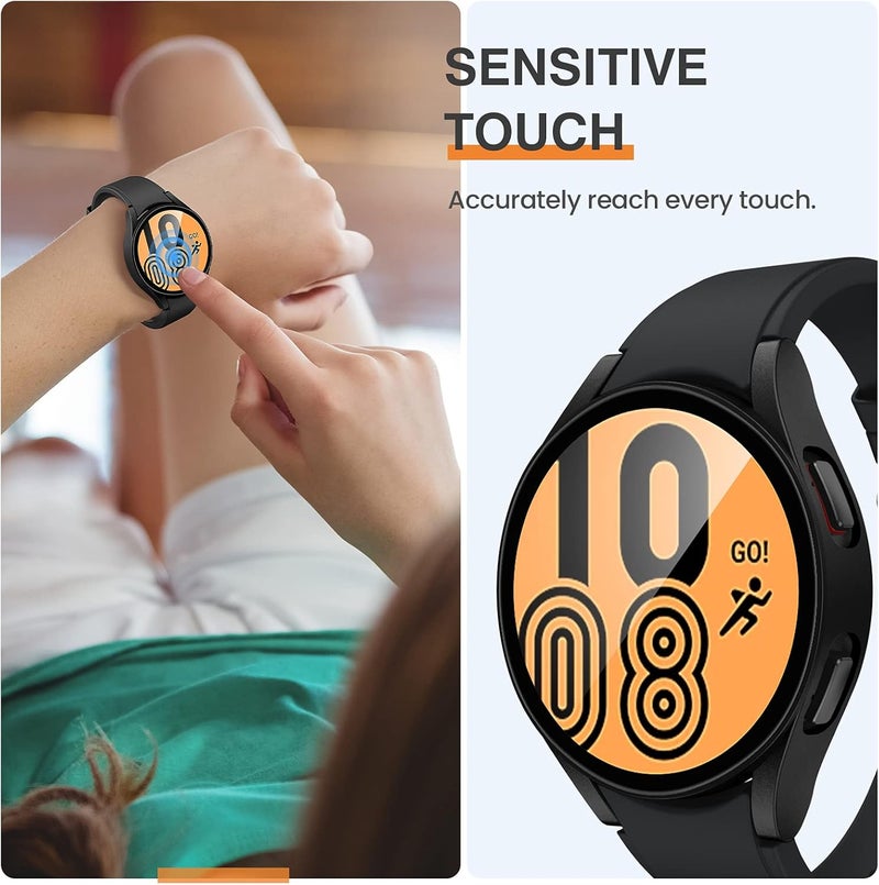 Tensea [2Pack for Samsung Galaxy Watch FE 2024/5 2022/4 2021 Screen Protector Case 40mm Accessories, Protective Face Cover Built-in Tempered Glass Film Bumper Case (40mm, Matte Black) - Image 5
