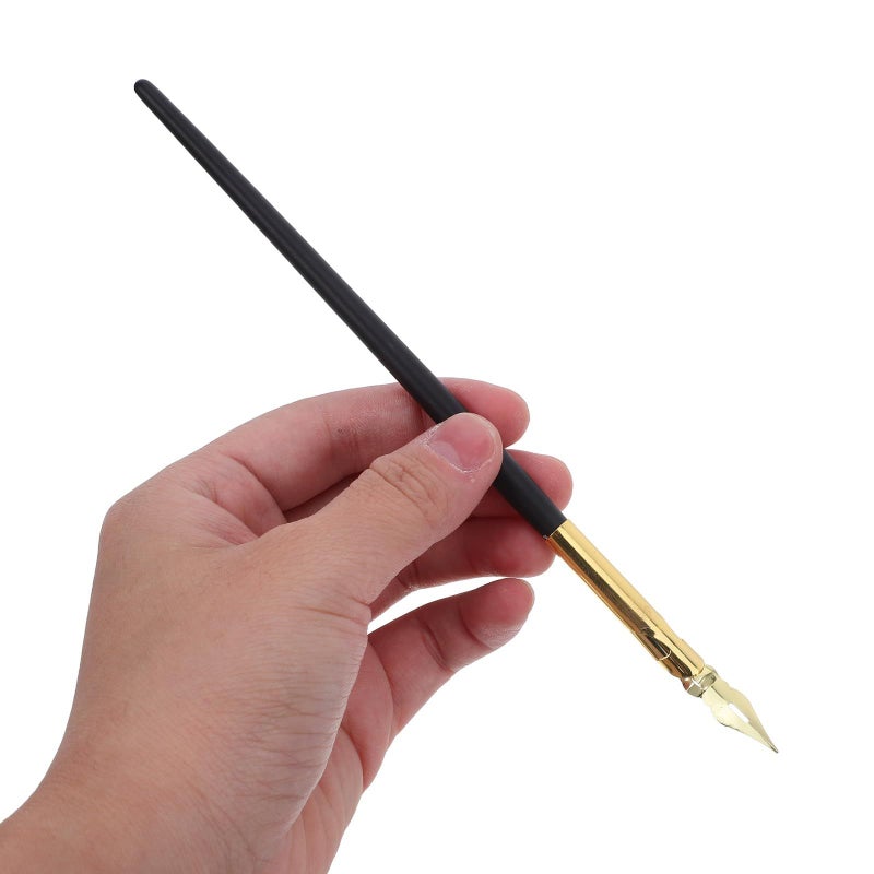 6 Pcs Metal Dip Calligraphy Pens For Drawing And Sketching Fountain Ink With Gold Handles - Image 5