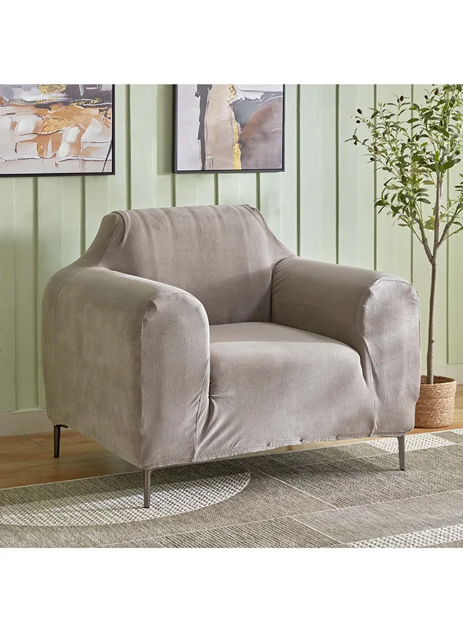 Home Box Veloura Velveteen Single Seater Sofa Cover