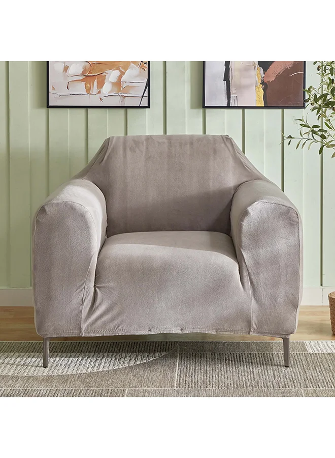 Home Box Veloura Velveteen Single Seater Sofa Cover