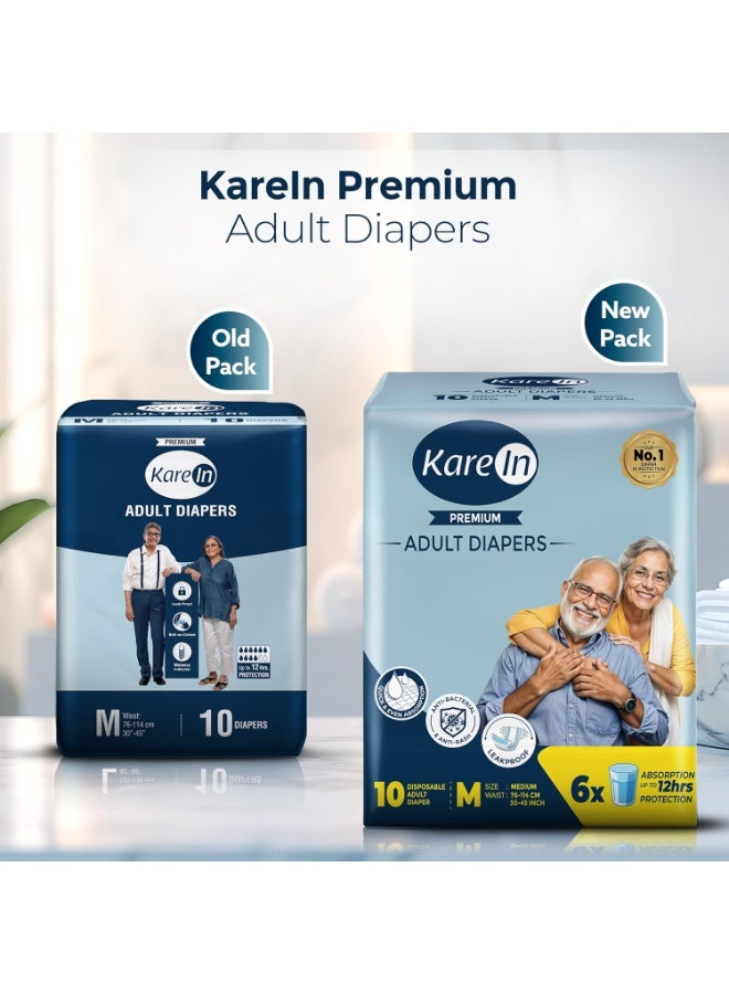 Karein Premium Adult Diaper Tape M Size, Medium, Waist , 120 Unit, Long Protection Hour, Unisex, Quick & Even Absorption, Anti-Bacterial, Leakproof, Odour Control, Wetness Indicator - Image 3