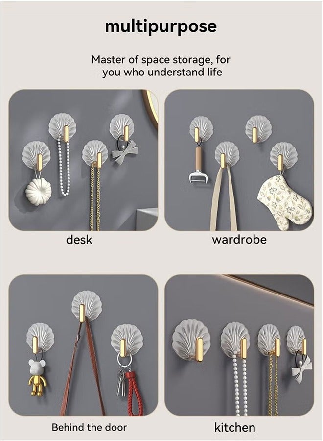 8 Pcs Multipurpose Acrylic Wall Storage Hook Decorative Gold Hook Strong Adhesive Wall Hooks - Image 4