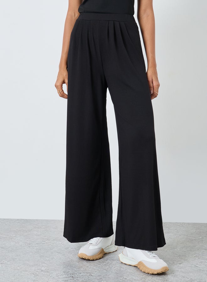 ستايلي بنطلون نسائي واسع الساق بخصر مرتفع - Image 2