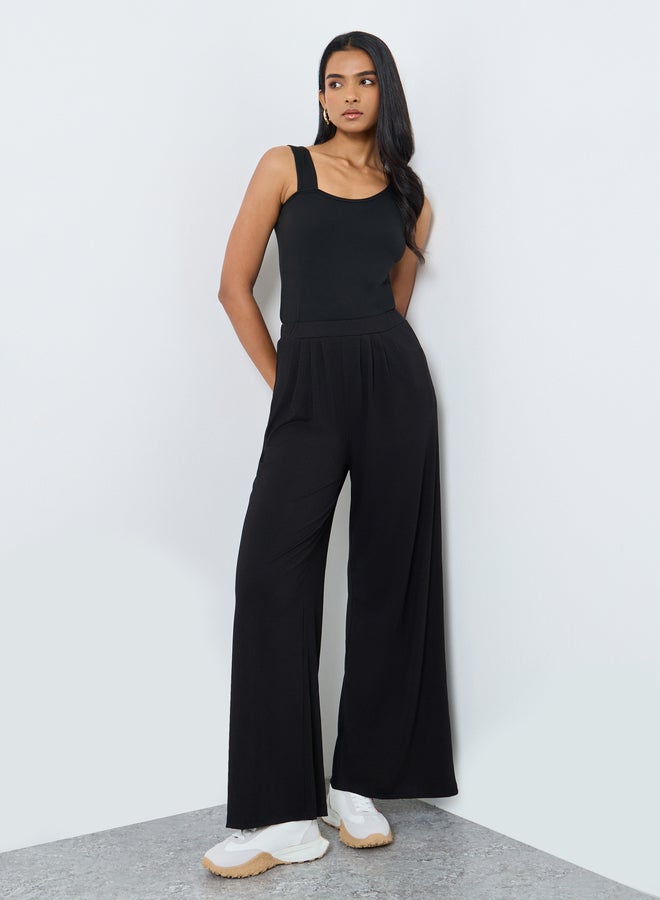 ستايلي بنطلون نسائي واسع الساق بخصر مرتفع - Image 1